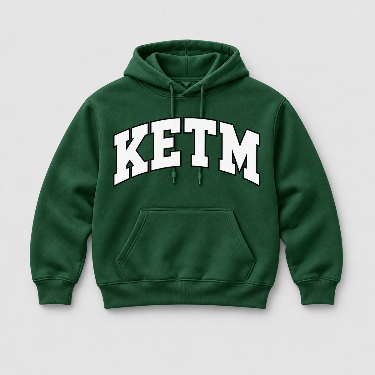 KETM Essentials Hoodie — Forest Green / White